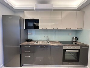 Fridge, microwave, oven, stovetop - Suite 5 - Elpida Luxury Suites (Nydri)