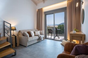 TV, fireplace - Aloft Luxury - Villa Lefkia with heated pool (Apolpena)