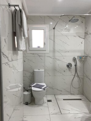 Dusche, Haartrockner, Handtücher