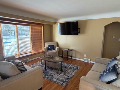 Updated brick ranch with lots of space.