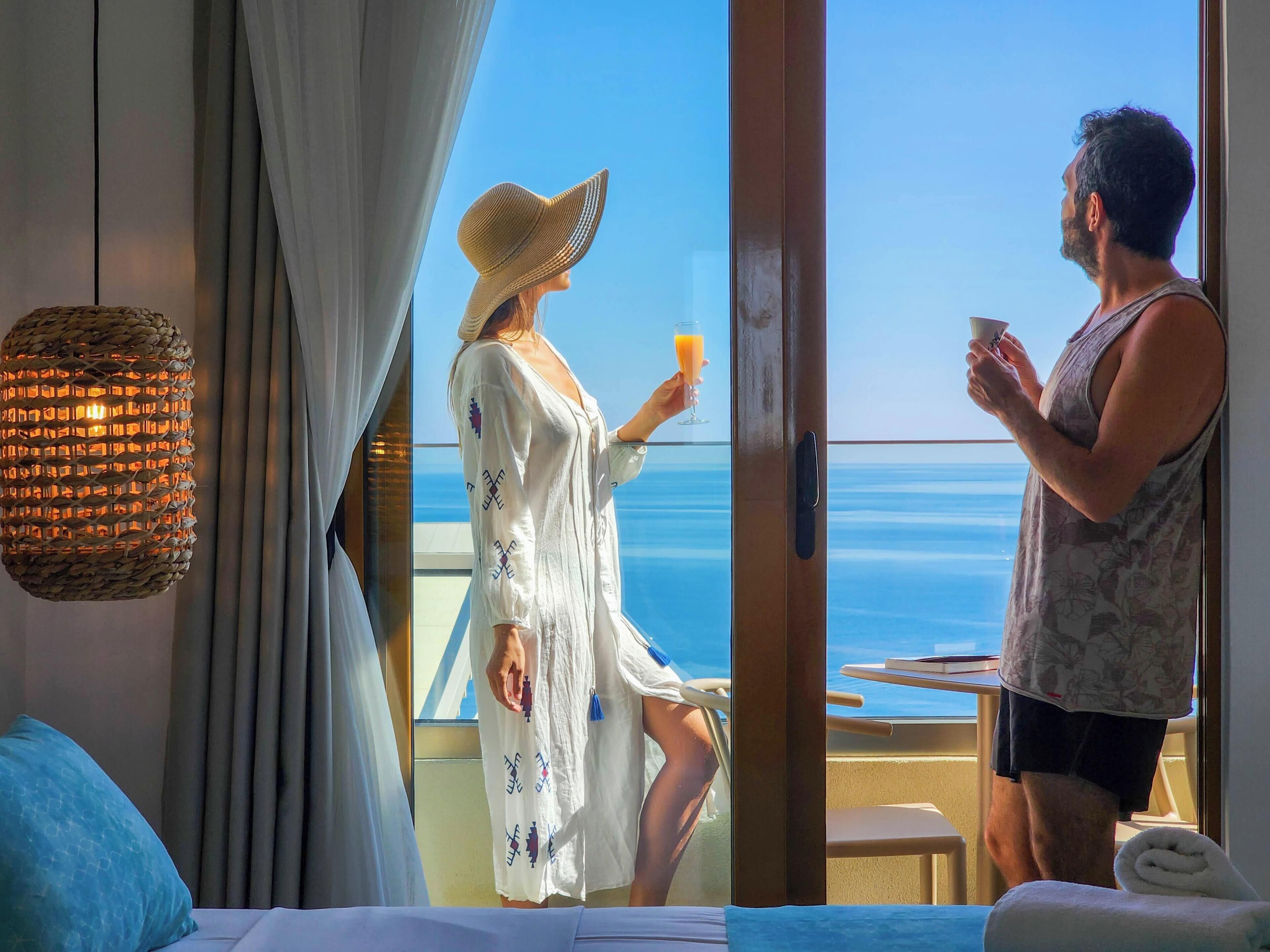 Standard Double Room, Balcony, Sea View | In-room safe, blackout drapes, soundproofing, free WiFi