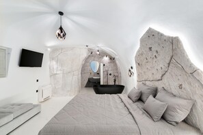2 bedrooms, travel cot, free WiFi, bed sheets - White occhio villa Santorini (Karterádos)