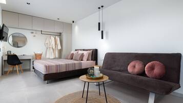 1 chambre, bureau, fer et planche Ă repasser, lit parapluie