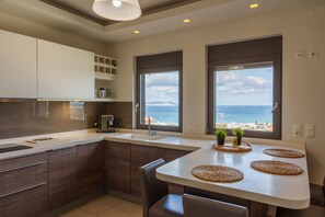 Fridge, microwave, oven, stovetop - Luxury  Villa  Kopsas (Kokkini Hani)