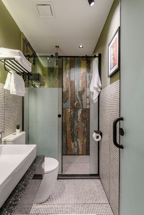 Dusche, Haartrockner, Bidet, Handtücher