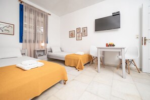 2 bedrooms, desk, iron/ironing board, travel cot