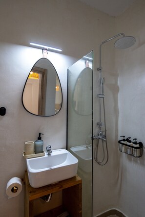 Bathroom - Euphoria In Center Of Tinos With Two Balconies (Tinos)