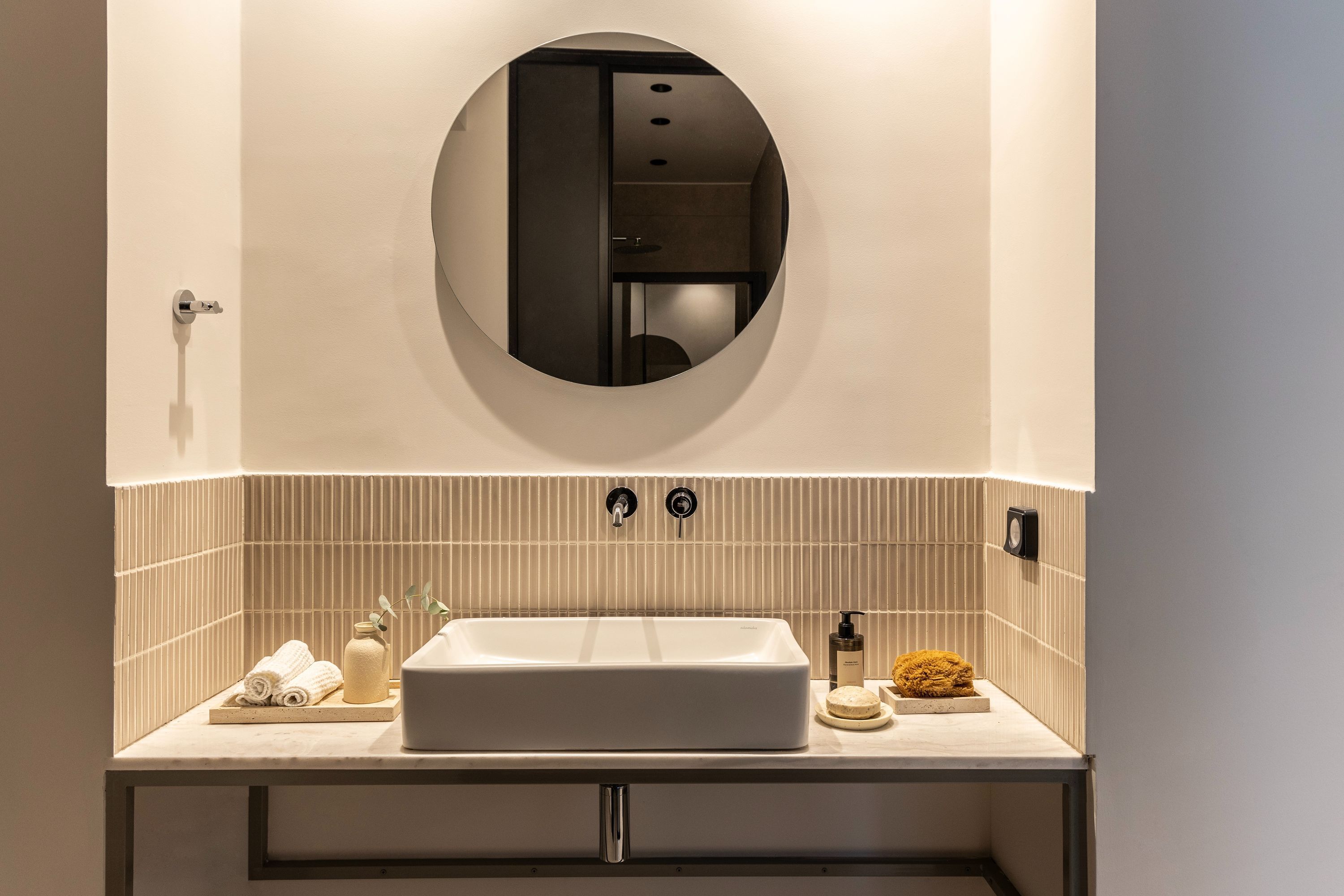 Hair dryer, towels