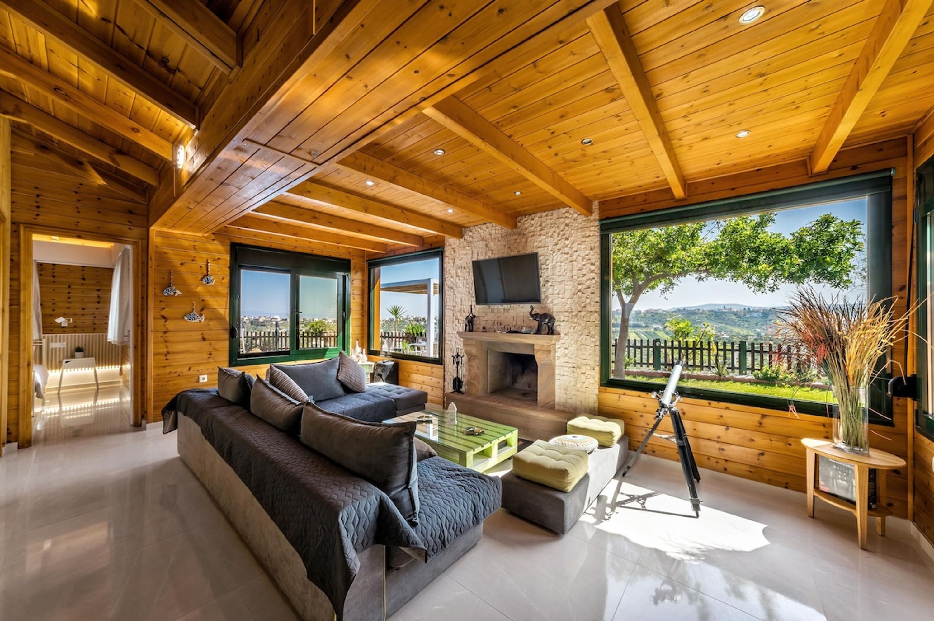 TV, fireplace, offices