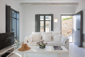 TV, fireplace, stereo, offices - Houses G & Y in Kardiani , Tinos (Kardiani)