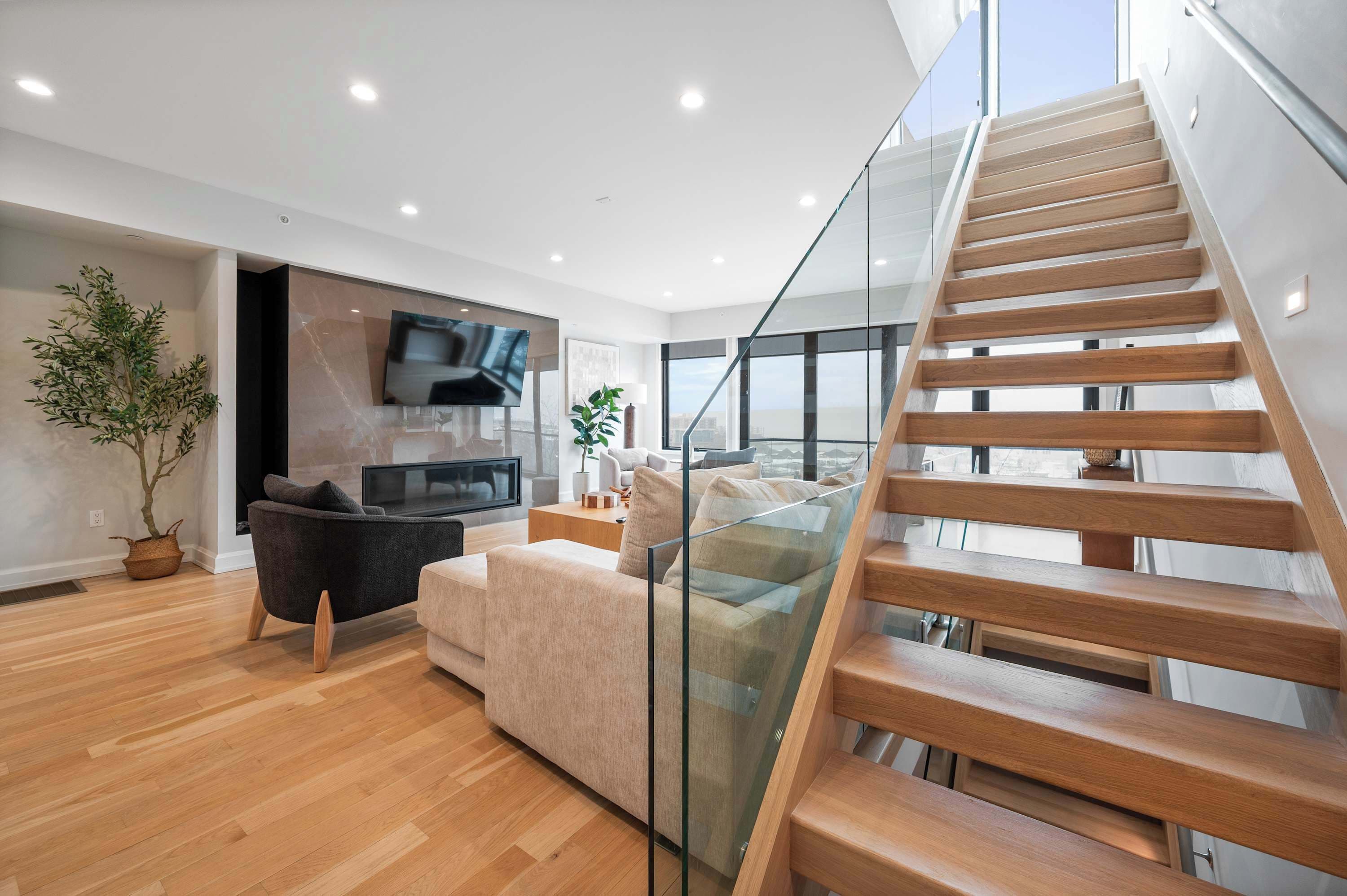 TV, fireplace, offices