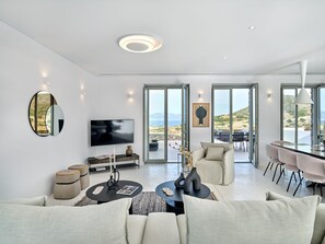 TV, stereo, offices - Aegean Hestia Luxury Villa of Paros (Paros)