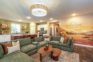 Living area - Sandstone Social House: Private Desert Oasis w/ Luxe Arcade Lounge (Indio)