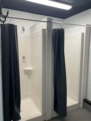 Shower, soap, toilet paper