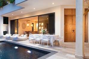 Outdoor dining - Villa Böhēme | 5Bdrm w/ DAILY CHEF & Housekeeping every other day. <br>Dedicated concierge<br>Beach access (Tulum)