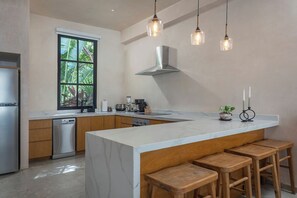 Fridge, microwave, oven, stovetop - Villa Bona | 5Bdrm•18 guests•HotTub & Housekeeping every other day<br>Dedicated Concierge<br>Beach access (Tulum)