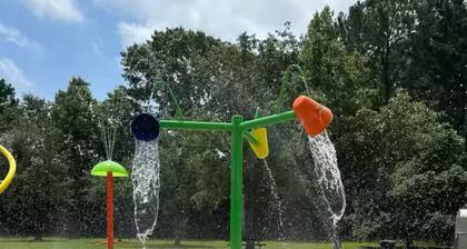 Retro Duplex | 2BR · Park & Splash Pad