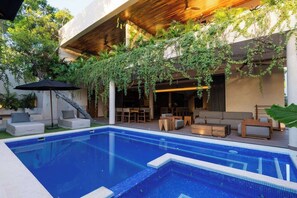 Unclassified image, 5 of 50, button - CasaSense | Pool, Jaccuzi & Sauna | 4Bdrm Spacious Villa for up 12 guests<br>Dedicated concierge<br>Beach access (Tulum)