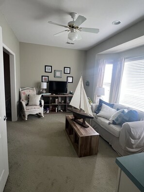 Smart TV, DVD player, books