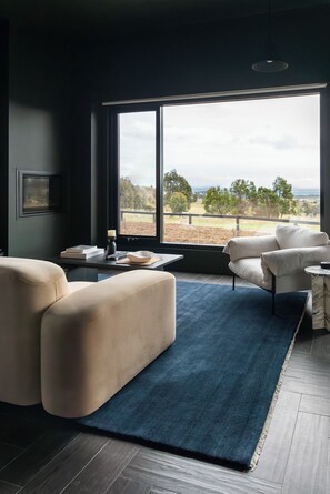 Living area - Barefoot Luxury, Romantic escapes, Outdoor bath with Ocean views, Farm stay (Carlton River)