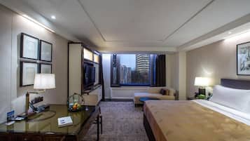 In-room safe, desk, laptop workspace, soundproofing