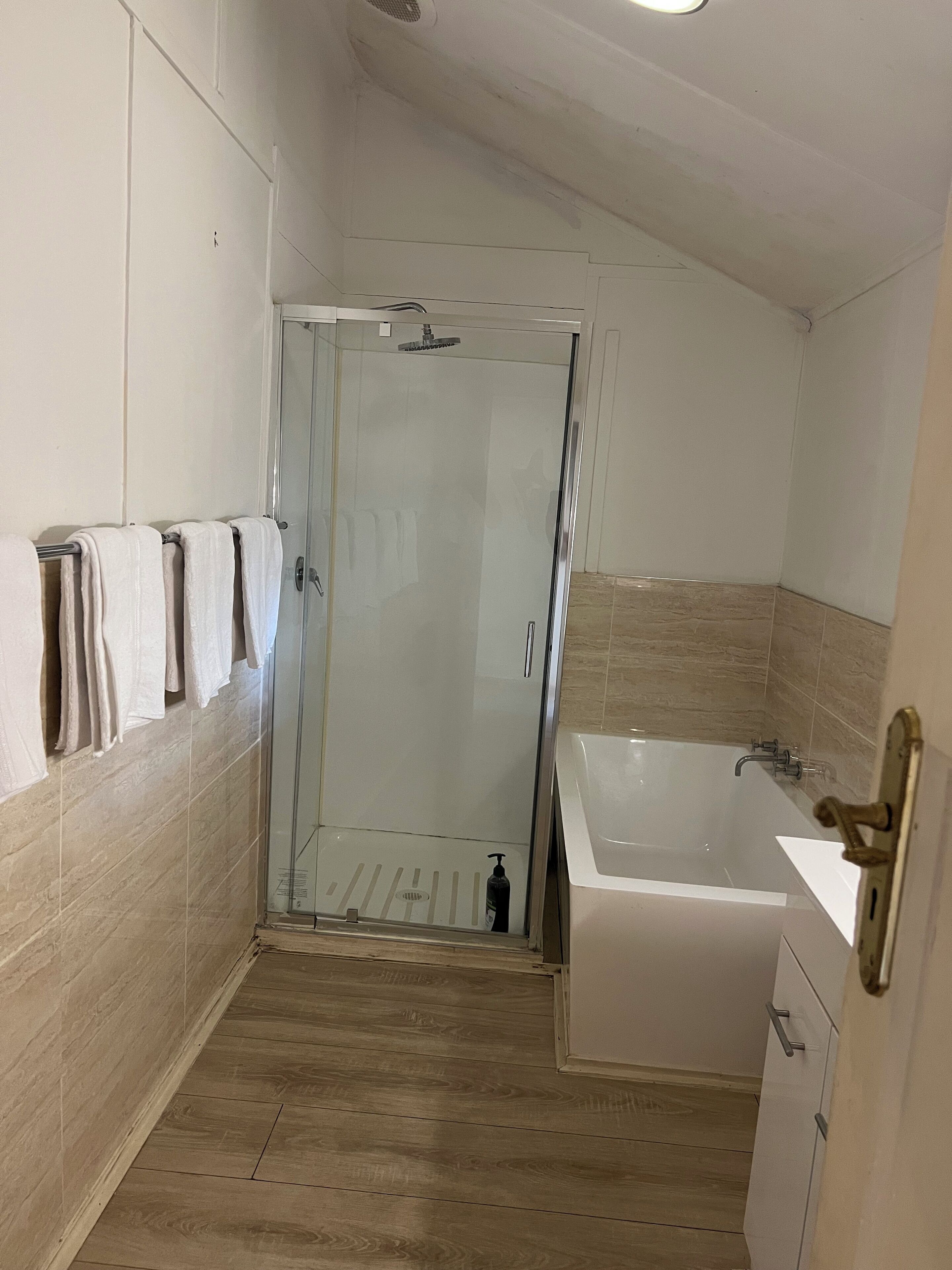 Towels, soap, toilet paper