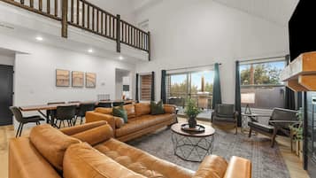 TV, fireplace, offices