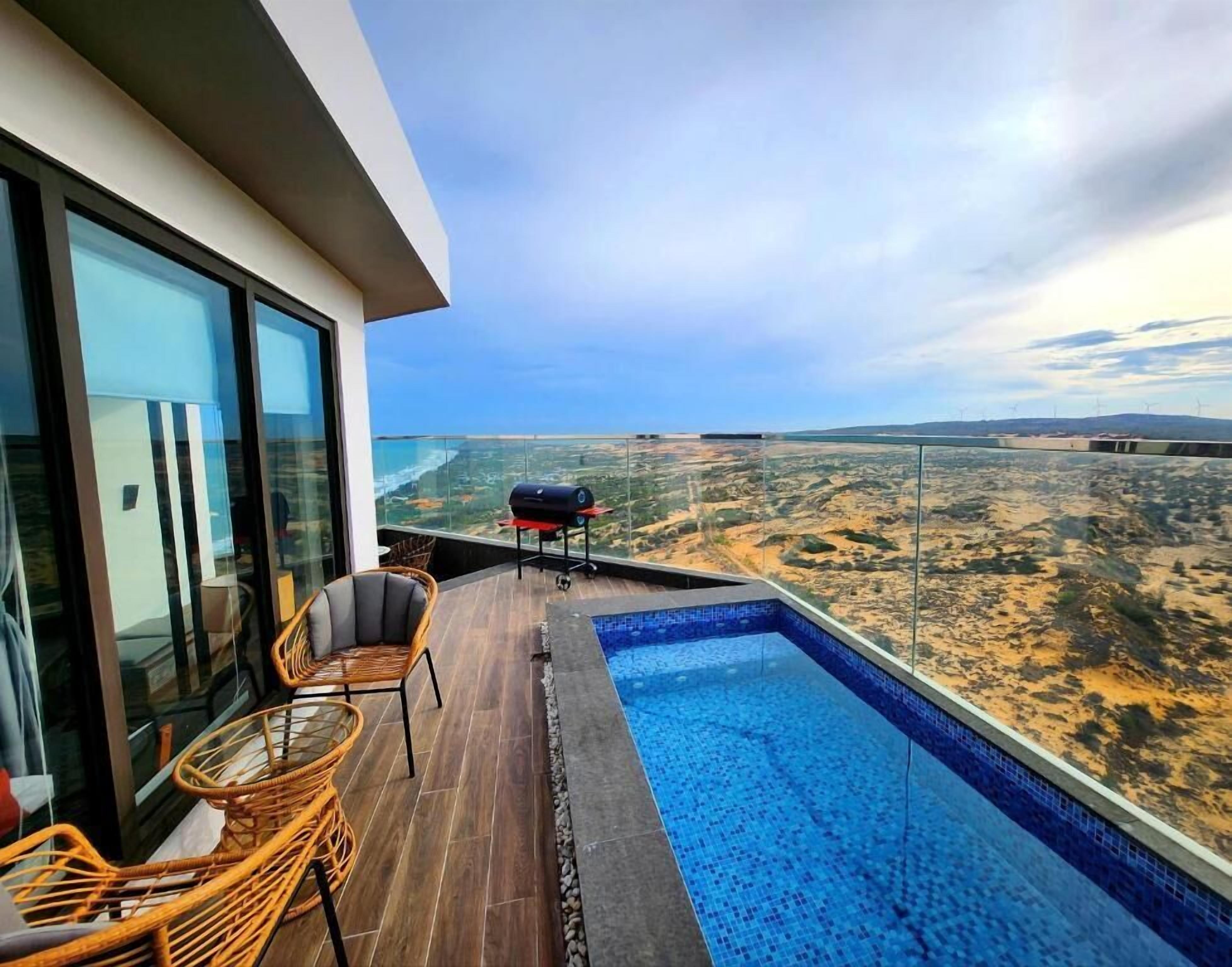 Panoramic-Suite, 1 Queen-Bett und Schlafsofa, eigener Pool, Gartenblick | Ausblick vom Zimmer