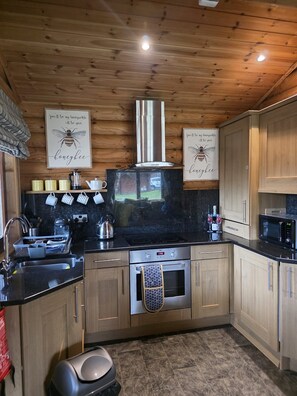 Fridge, microwave, oven - Bumblebee Log Cabin Felmoor Park (Northumberland)