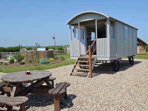 Outdoor dining - Lincoln Longwool-UK2065 (Burton Fleming, near Filey)