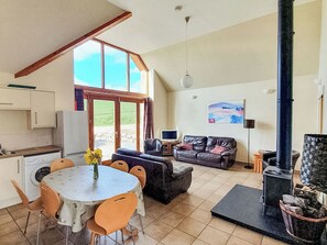 Televisión y chimenea 