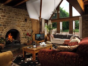 Fernseher, Kamin