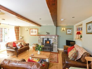 TV, fireplace - Spring Cottage-UKC6557 (Barrows Green, near Kendal)