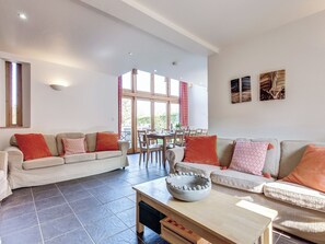 TV, fireplace - 4 bedroom accommodation in West Beckham, near Holt (West Beckham, near Holt)