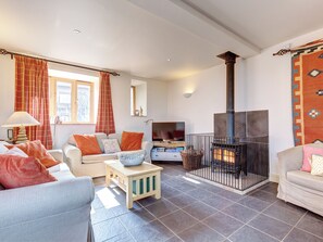 TV, fireplace - 4 bedroom accommodation in West Beckham, near Holt (West Beckham, near Holt)