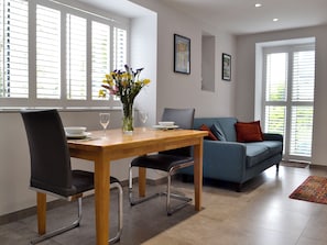 Dining - 2 bedroom accommodation in Plas Cilybebyll, near Pontardawe (Plas Cilybebyll, near Pontardawe)