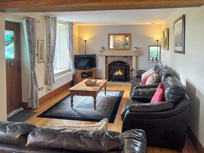 TV, fireplace - The Farmhouse - UK4019 (Biggin by Hartington, near Buxton)
