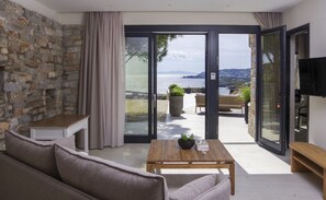Living area - Villa Orythia, 3 BDR, Sea Views, Pool, Syros (Syros)