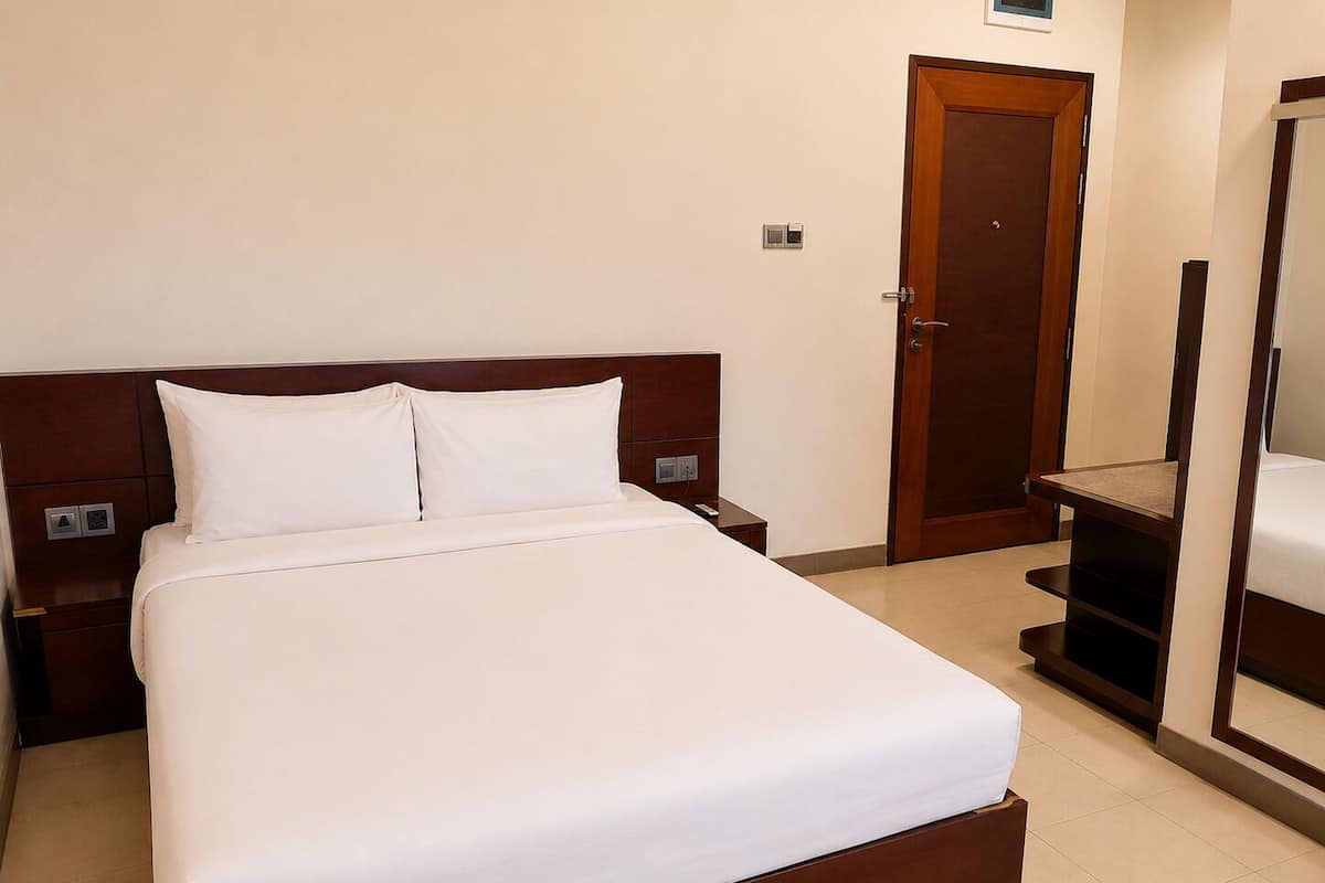 Chambre supérieure double | Bureau, accès au Wi-Fi (inclus), literie fournie