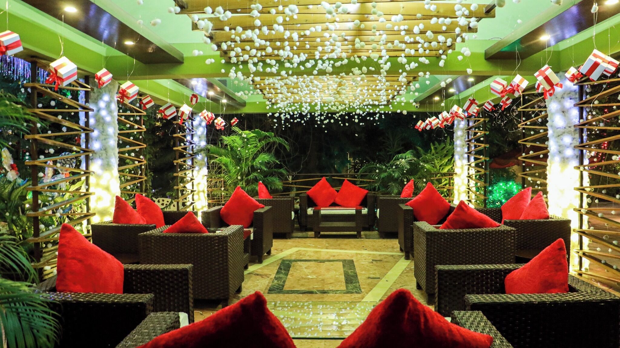 Outdoor banquet area