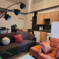 Apartment, 1 Bedroom, Fireplace | Living area