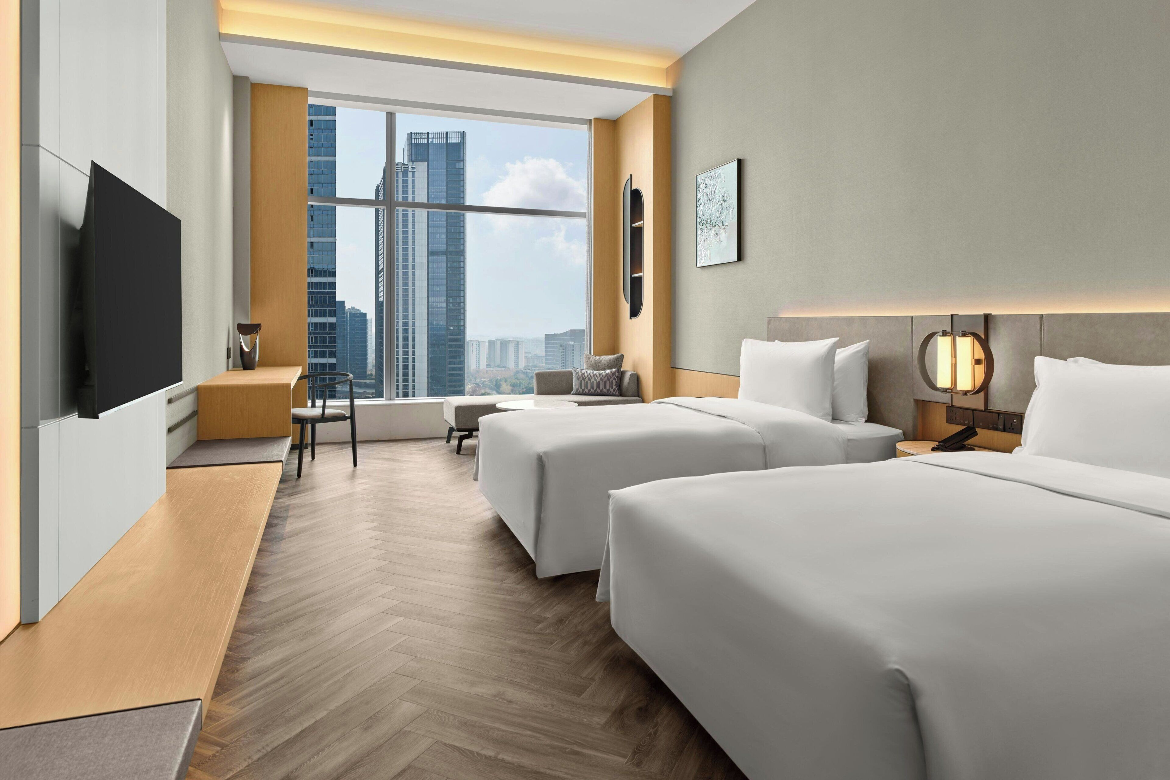 标准房, 2 张双人床, 城市景观