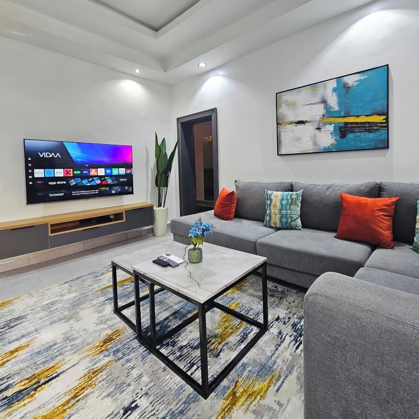 Apartemen Deluks, balkon, pemandangan kota | Area keluarga