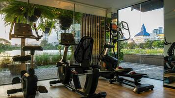 Comfort Suite, Balcony, Lake View | Fitness facility