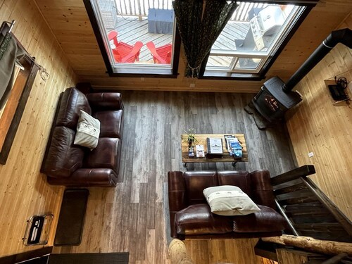 Luxury Cabin Rental for Two with BBQ and Fire Table in Nordegg, Alberta