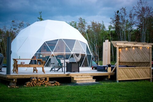 Luxury Domes Overlooking Beautiful Pomquet Beach in Nova Scotia