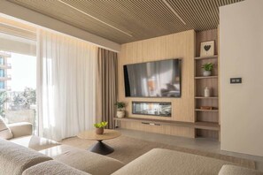 Fernseher, Kamin, Arbeitsbereiche