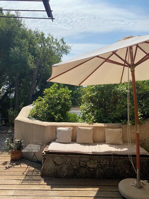Terrace/patio - Charming mazet • Sea view facing Saint-Tropez (Grimaud)