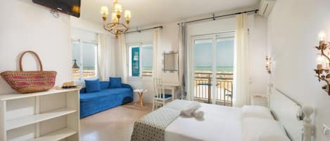 Deluxe Room, Balcony, Sea View | Desk, free WiFi, bed sheets