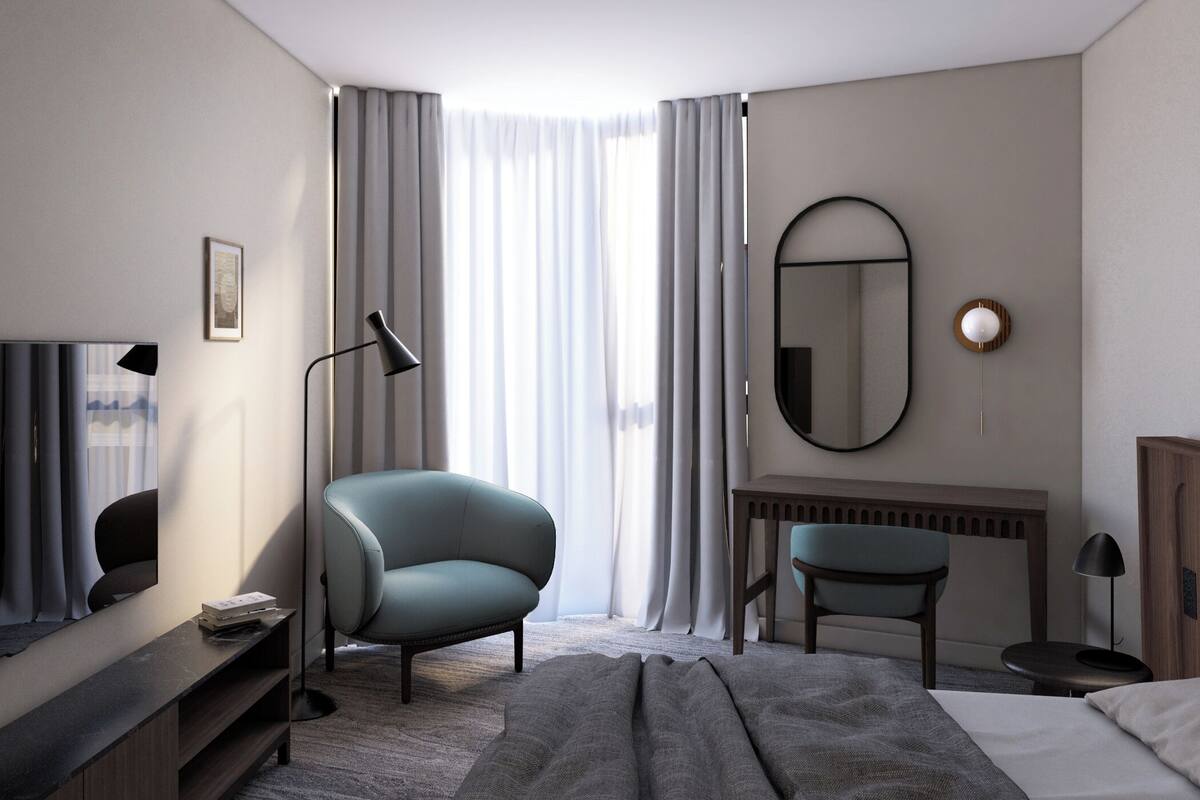 In-room safe, blackout curtains, soundproofing, iron/ironing board